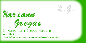 mariann gregus business card